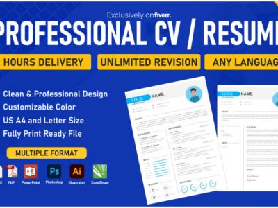 i will create Professional Resume and CV for your job